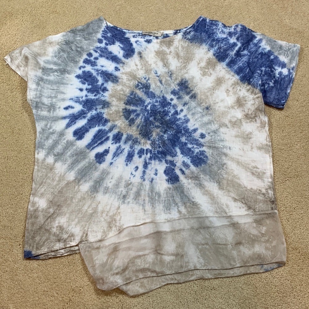 Valentina Naldi 100% Italian Linen Tye Die Women Size S Small